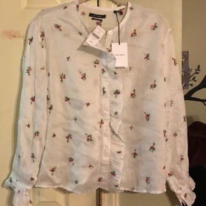 White floral blouse